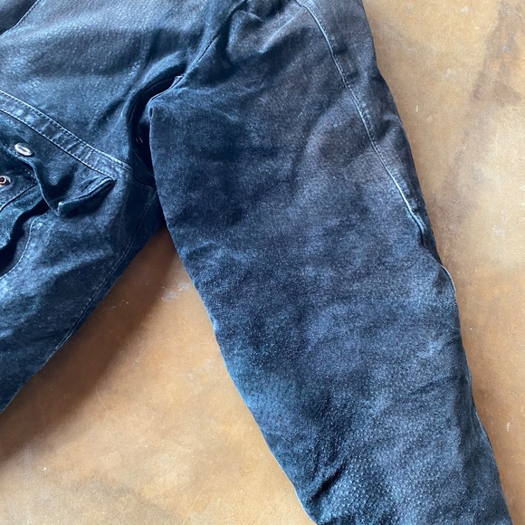 VTG 80s Distressed Trashed Cropped Suede Leather Jacket - Picture 6 of 10